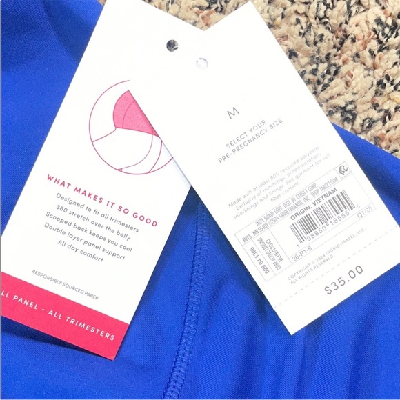 Isabel Maternity Luxe High Rise Royal Blue Active Leggings Size M | NWT - Picture 7 of 7